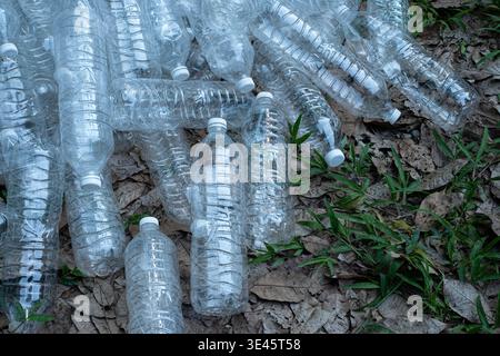 Several empty clear plastic bottles Stock Photo