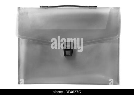 Plastic portable document folder bag isolated on white background Stock Photo