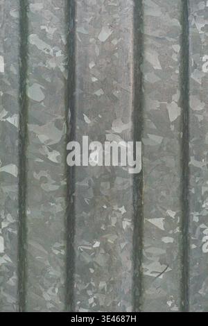 Galvanized corrugated metal sheet texture background Stock Photo