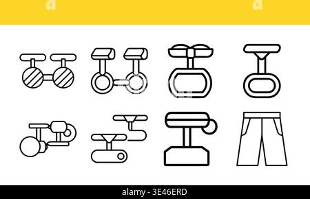 Bench and Chair Line Icons Set, Seating Furniture Outline Vector Collection Stock Vector