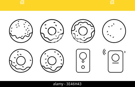 Bell Pepper Line Icons Set, Sweet Pepper Vegetable Outline Vector Collection Stock Vector
