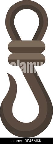 Bold illustration of a figure eight rope knot shown as a dark looping shape with thick overlapping curves. Stock Vector