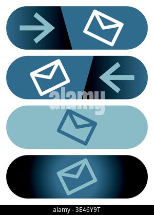 Blue set of post office signs Stock Vector
