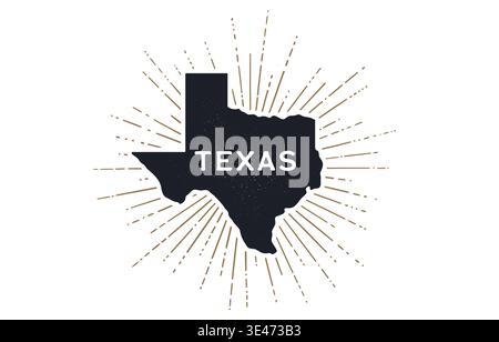 USA, Texas state. Texas map silhouette Stock Vector