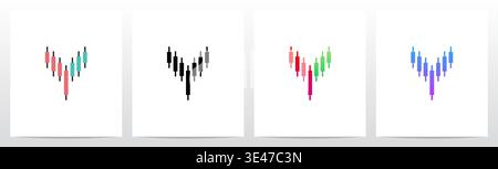 Candlestick Pattern Market Trading Letter Initial Logo Design Y Stock Vector