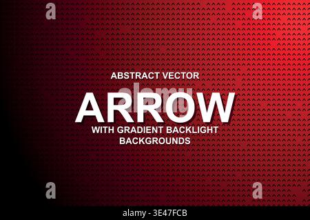 Abstract Vector Arrow Grid Background, Futuristic Cyberpunk Chevron Mesh with Neon Gradient Backlight & Typography Poster Design Stock Vector
