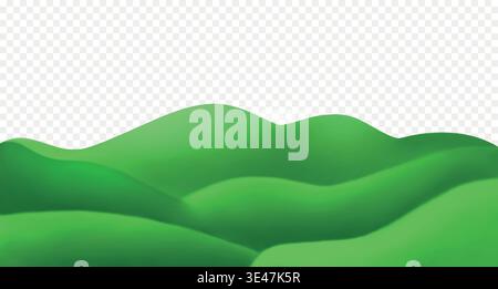 Mountain with green grass hills. Stock Vector