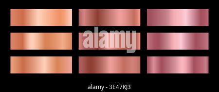 Gradient metallic foil palette. Stock Vector