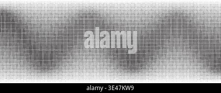 Flowing dotted gradient texture with dynamic rhythm on white backdrop Stock Vector