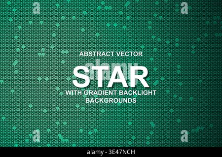 Abstract Vector Star Grid Background, Futuristic Cyberpunk Mesh with Neon Gradient Backlight & Modern Typography Tech Poster Design Stock Vector