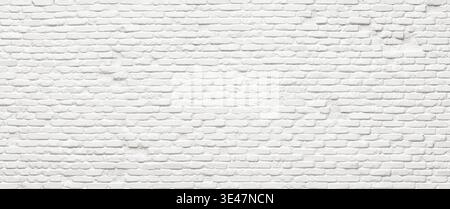 white brick wall, light texture of brickwork painted whitish Stock Photo