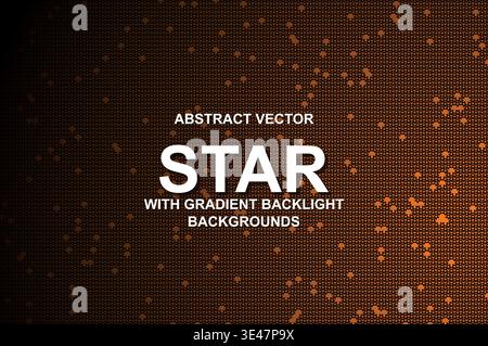 Abstract Vector Star Grid Background, Futuristic Cyberpunk Mesh with Neon Gradient Backlight & Modern Typography Tech Poster Design Stock Vector