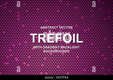 Abstract Tech Trefoil Grid Background, Vector Cyberpunk Mesh with Neon Gradient Backlight and Modern Typography Poster Template Stock Vector