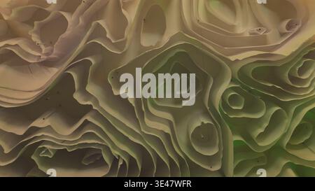 Abstract topographic landscape creating organic layered waves and flowing contours Stock Photo