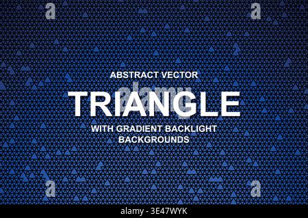 Abstract Vector Triangle Grid Background with Neon Gradient Backlight and Modern Typography, Futuristic Tech Cyberpunk Poster Design Stock Vector