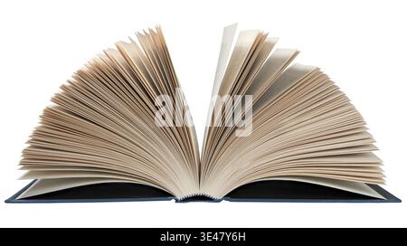 Opened book isolated on white background Stock Photo
