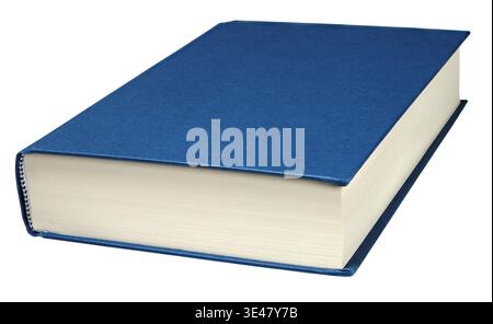 Book with blue cover isolated on white background Stock Photo