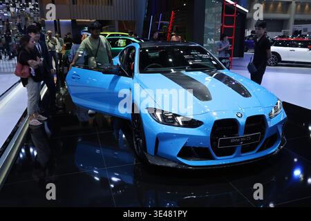 Nonthaburi. 26th Mar, 2026. This photo taken on March 26, 2026 shows a BMW M4 CS during the 47th Bangkok International Motor Show in Nonthaburi, Thailand. This year's motor show is held from March 25 to April 5. Credit: Sun Weitong/Xinhua/Alamy Live News Stock Photo