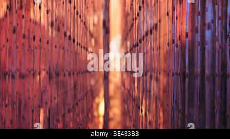 Abstract glowing pink and purple lights creating a vibrant bokeh background Stock Photo