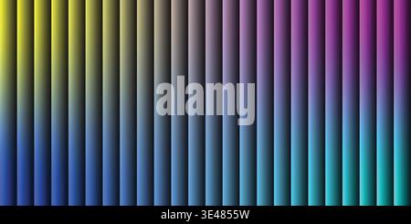 Abstract background featuring vertical gradient stripes with vibrant yellow blue and purple  transition. Stock Vector