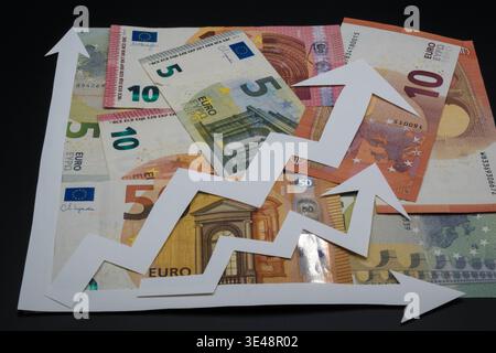 Euro exchange rate, diagram, illustrative photo. Stock Photo