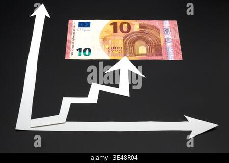 Euro exchange rate, diagram, illustrative photo. Stock Photo