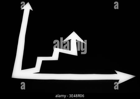 Growth diagram, arrow climbing upwards. Stock Photo