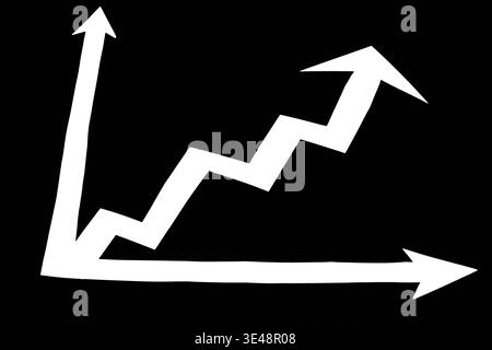 Growth diagram, arrow climbing upwards. Stock Photo
