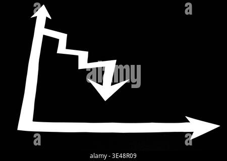 Growth diagram, arrow climbing upwards. Stock Photo