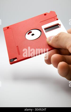 3.5-inch floppy disks are a method of storing data. Stock Photo