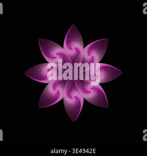 Abstract Purple Swirl Floral Mandala on isolated Background Stock Vector