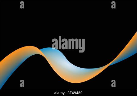 Abstract Dynamic Wave with Orange and Blue Gradient Stock Vector