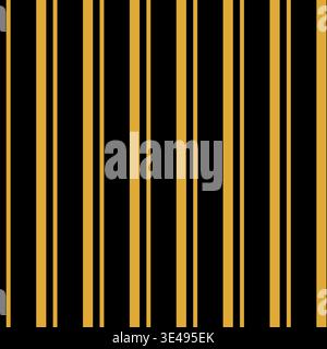 minimal vertical stripe design with gold and black background. stripes seamless pattern Stock Vector