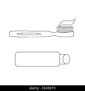 Dental hygiene set. Cleaning tools Vector. Toothbrush tube symbols. Oral health icons. Stock Vector