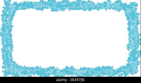 Abstract vector illustration featuring a light cream center surrounded by a vibrant blue grainy spray paint border design. Stock Vector