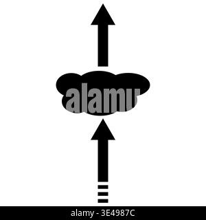Professional upload interface. Modern storage architecture. Wireless technology Vector. Clean monochrome background. Stock Vector