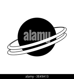 Space planet icon. Saturn ring Vector. Cosmic sphere symbol. Galaxy orbital object. Stock Vector