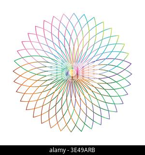 A colorful abstract design with a flower-like pattern Stock Vector