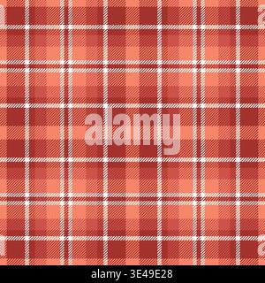 Check seamless pattern. Red small checks background. Repeated gingham pink patern. Scottish style. Design prints. Repeating texture checkered plaid Stock Vector