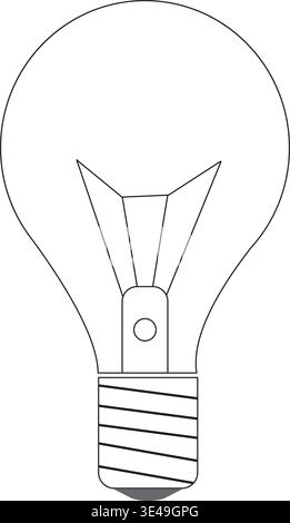 A simple line drawing of a lightbulb Stock Vector