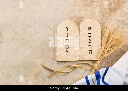 Shavuot holiday celebrating ten commandments and torah tradition Stock Photo
