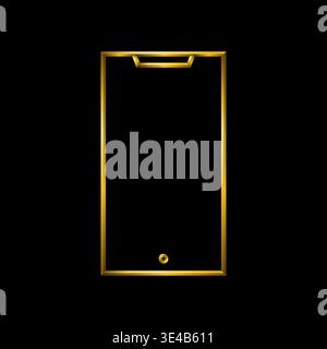 Cell phone element device icon illustration, black background. Stock Vector
