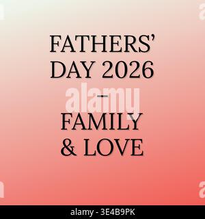 Fathers Day Family And Love Design 2026 Stock Vector