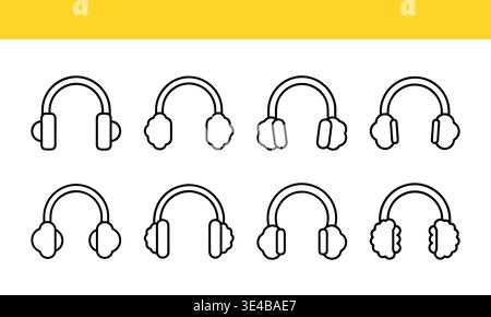 Diverse Headphones Illustrations Stock Vector