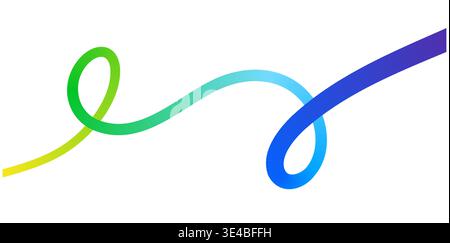 Abstract gradient curve line background swirling design element. Stock Vector