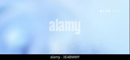 Blurred blue background. Sky with clouds soft gradient vector. Cosmos or space.  Stock Vector