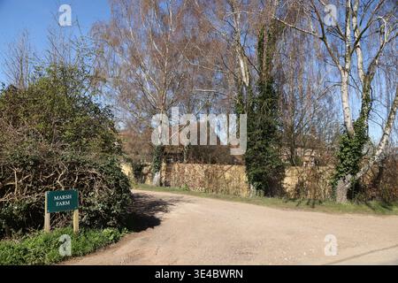 Wolferton, UK. 26th Mar, 2026. Work has finished to install security gates and fencing around Marsh Farm on the Sandringham Estate where Andrew Mountbatten-Windsor is reported to be moving to in the spring. He is currently staying at Wood Farm on the Sandringham estate, but has visited his new residence. Marsh Farm, Wolferton, Sandringham, Norfolk, on 26th March, 2026. Credit: Paul Marriott/Alamy Live News Stock Photo