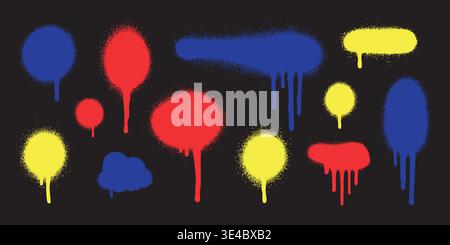 Paint splash texture and spray vector black with isolated abstract background. Grunge splatter drip and paint ink graffiti with brush stain splash Stock Vector