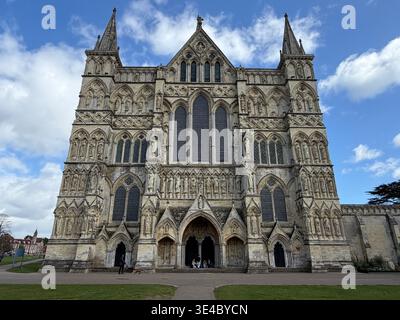 Wells Cathedral, entrance and facade Stock Photo