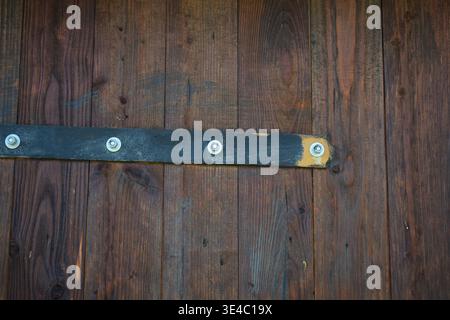 metal on weathered wood Stock Photo